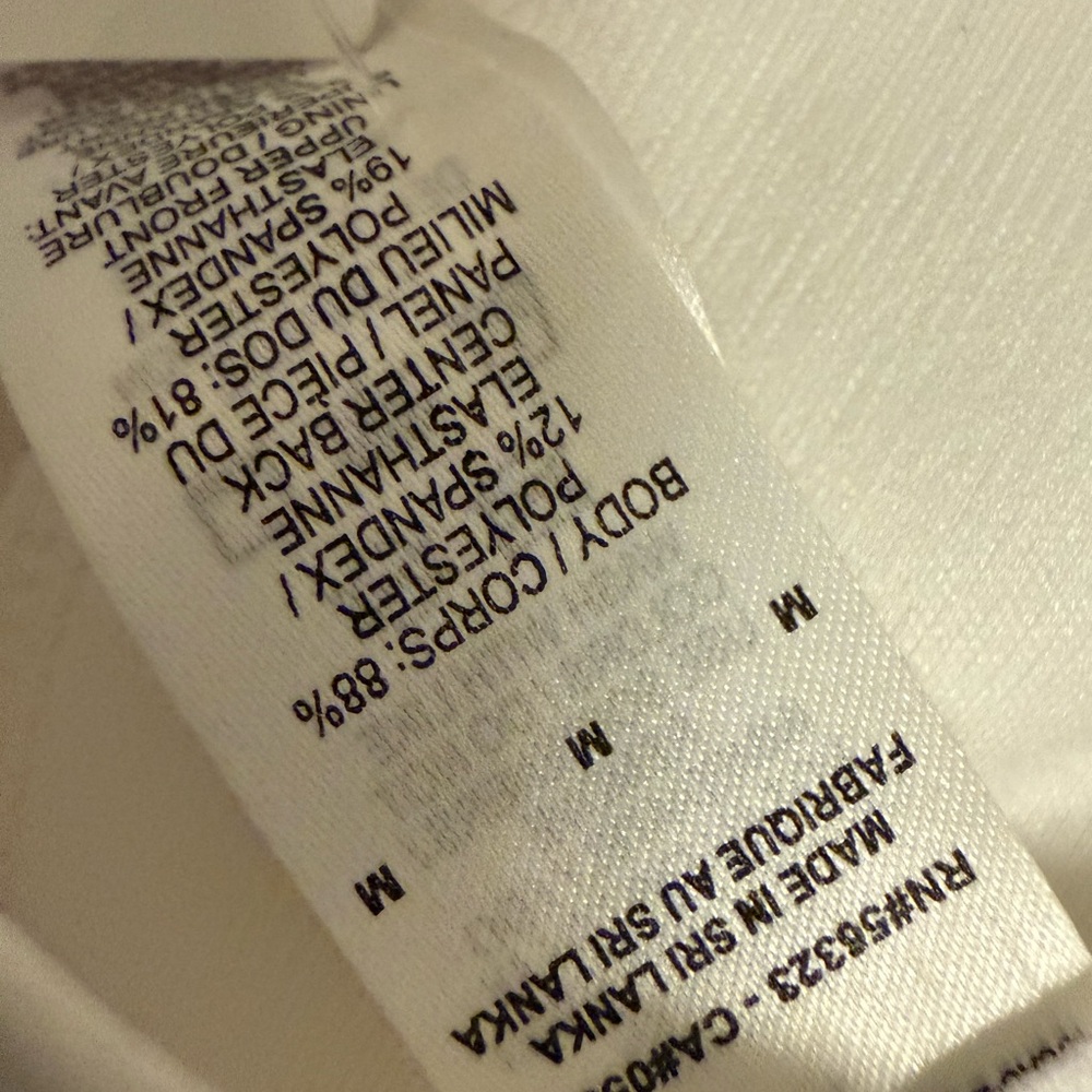 Nike Medium Sports Bra White with Black Swoosh Logo - Picture 3 of 4